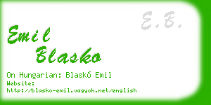 emil blasko business card